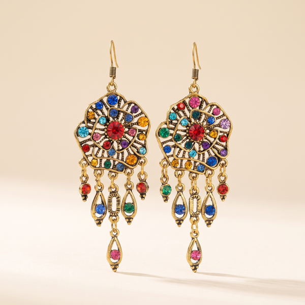 Vintage Colorful Mandala Earrings – Albella Jewelry