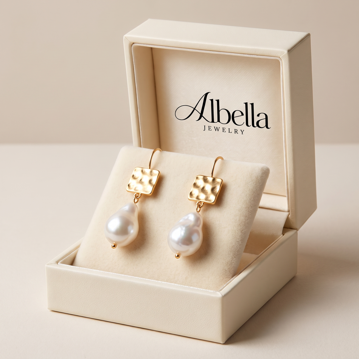 Chic Freshwater Pearl Earrings in Albella Jewelry gift box