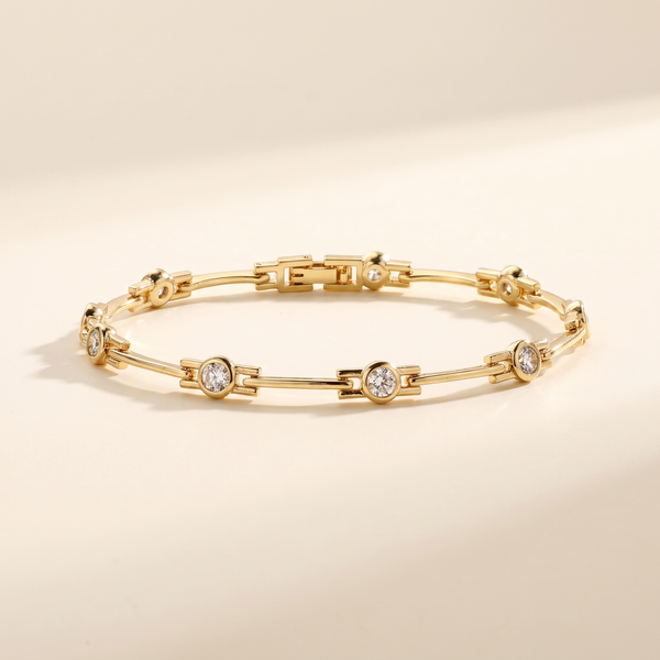 Elegant Gold Bracelet with Zircons – Albella Jewelry
