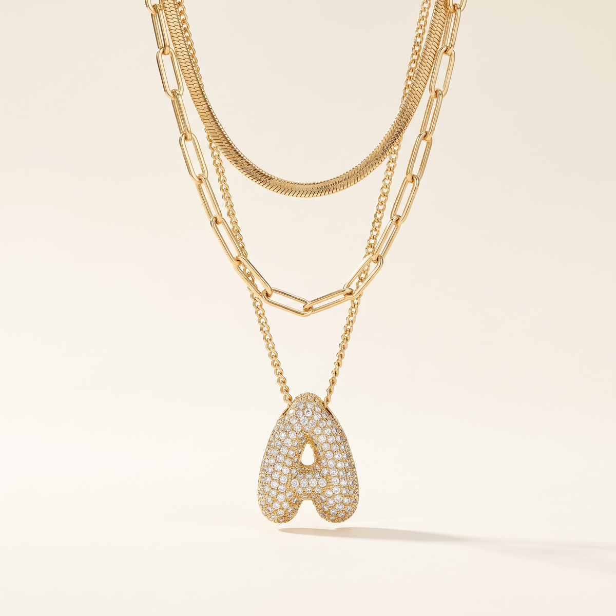 Elegant Gold Initial Letter Necklace – Albella Jewelry