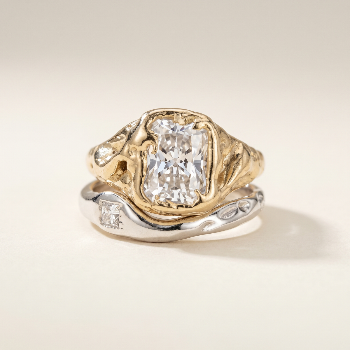 Sparkly Stacked Gold and Silver Ring Set – Albella Jewelry