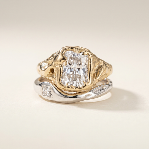 Sparkly Stacked Gold and Silver Ring Set – Albella Jewelry
