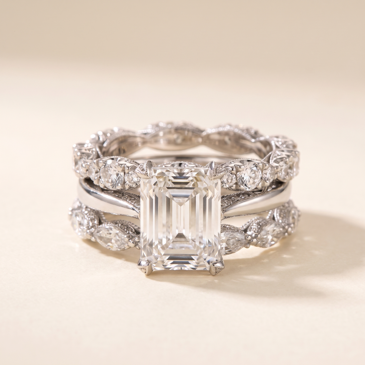 Vintage Sparkly Silver Multi-Row Ring – Albella Jewelry