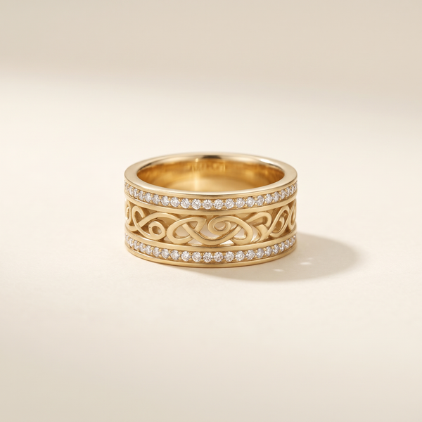 Brilliant Gold Openwork Ring – Albella Jewelry