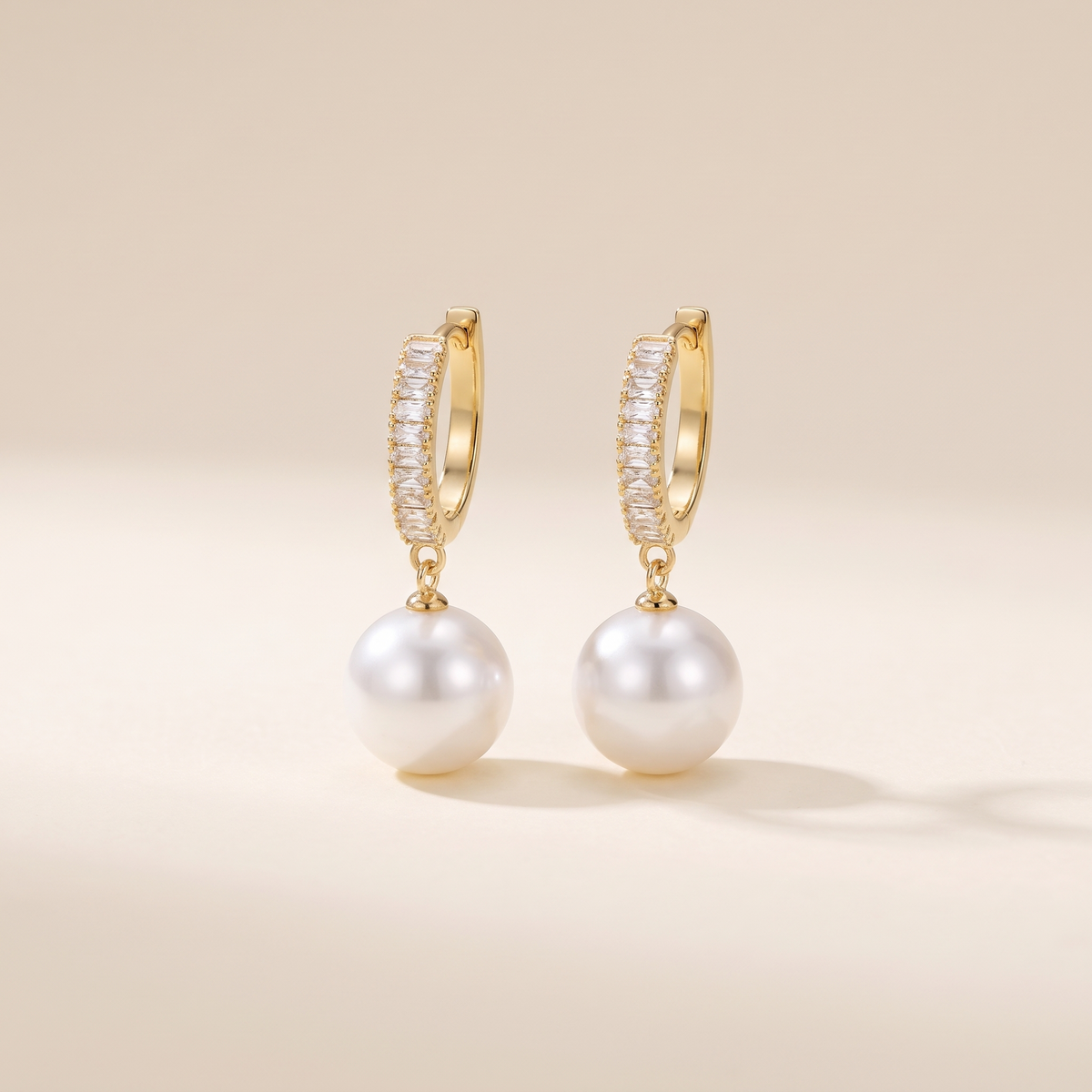 Chic Earrings with Pearls and Zircon – Albella Jewelry