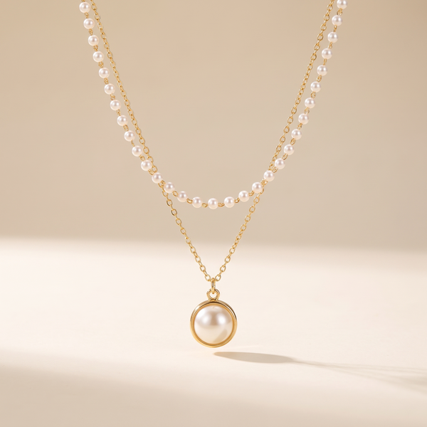 Elegant Gold Pearl Necklace – Albella Jewelry