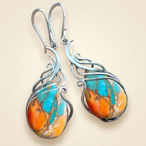 Elegant Dangle Earrings with Gemstone – Albella Jewelry