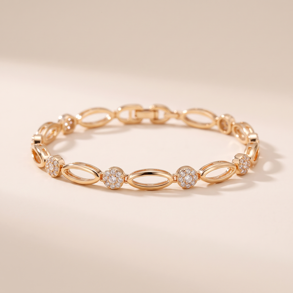 Elegant Gold-Plated Bracelet with Zircons – Albella Jewelry