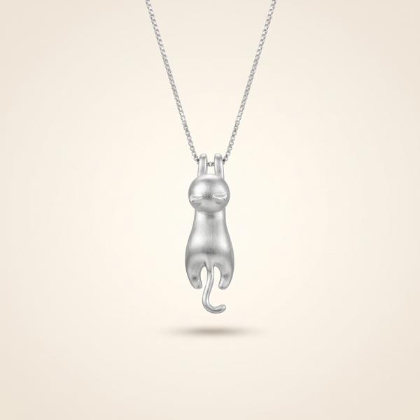 Playful Kitten Sterling Silver Necklace – Albella Jewelry