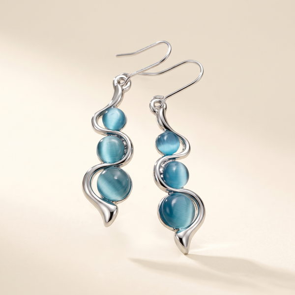 Dangle Earrings with Blue Crystal – Albella Jewelry