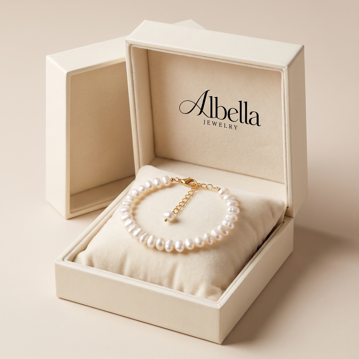 Celine Pearl Bracelet in Albella Jewelry gift box