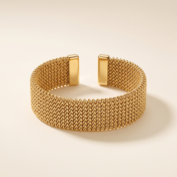 Elegant Braided Mesh Bracelet with Open Design – Albella Jewelry