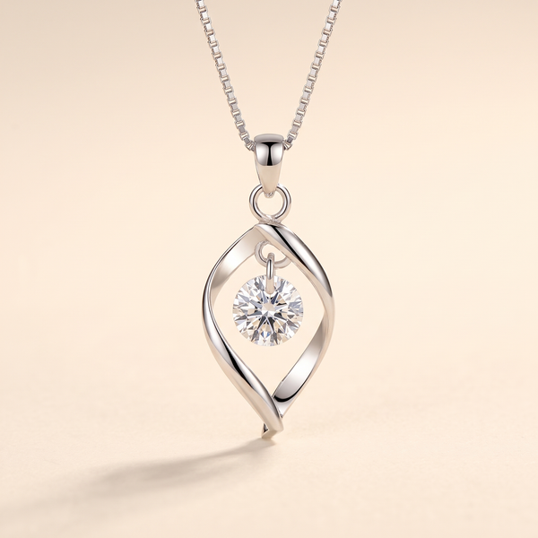 Silver Necklace with Twisted Teardrop Pendant – Albella Jewelry