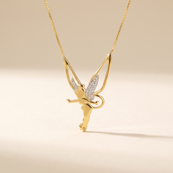 Gold Necklace with Fairy Pendant – Albella Jewelry