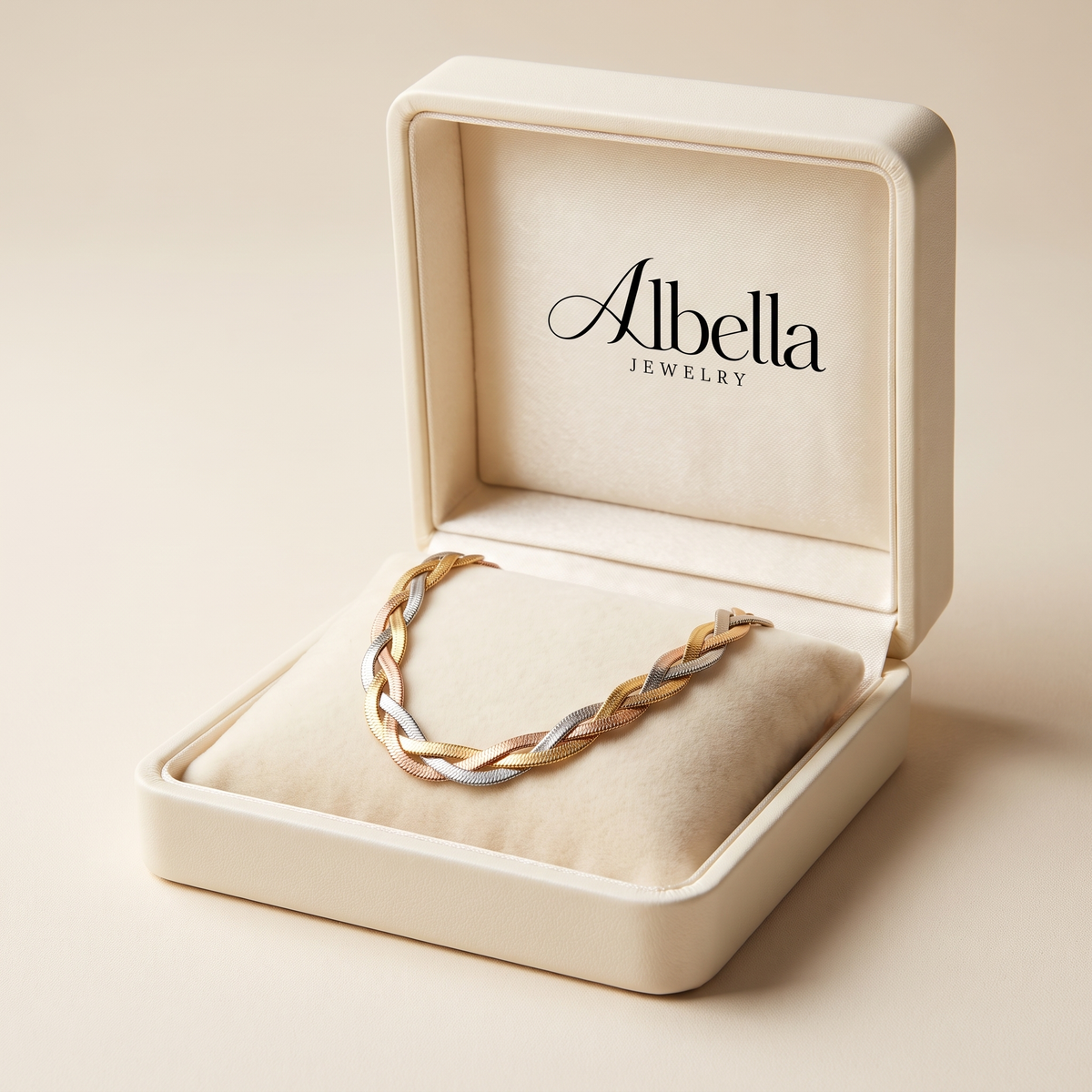 Elegant Gold and Silver Necklace in Albella Jewelry gift box