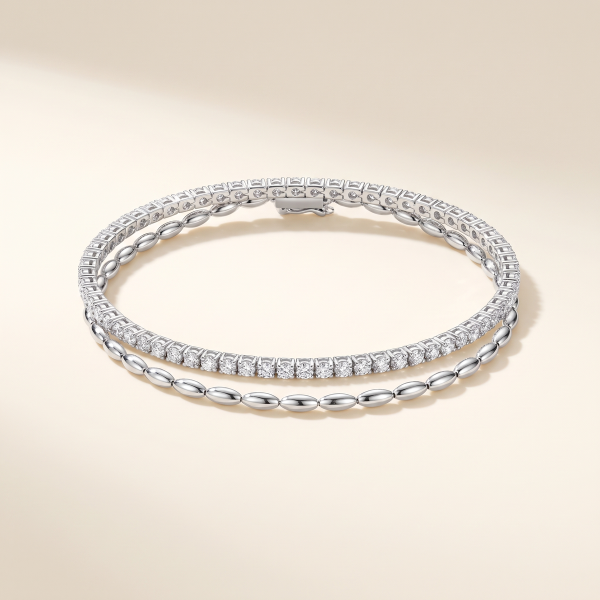 Elegant Silver Zircon Bracelet Set – Albella Jewelry