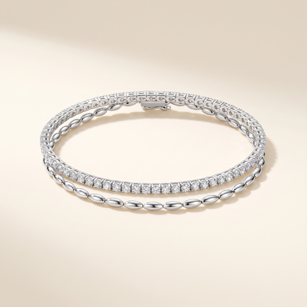 Elegant Silver Zircon Bracelet Set – Albella Jewelry