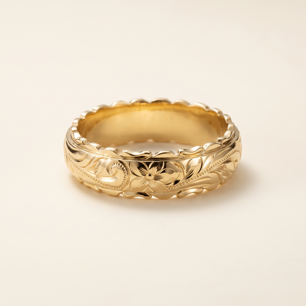 Antique-Inspired Gold Flower Ring – Albella Jewelry