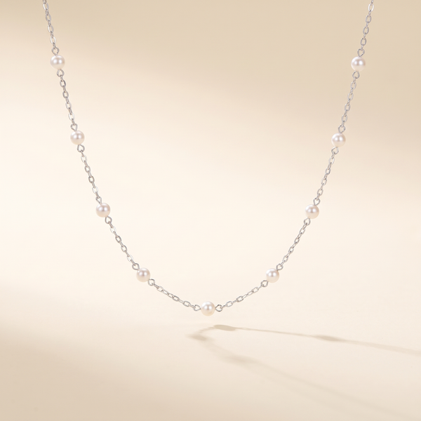 Elegant Sparkling Pearl Necklace – Albella Jewelry