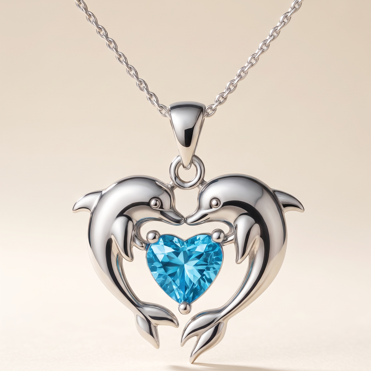 Timeless Silver Necklace with Double Opal Dolphin – Albella Jewelry