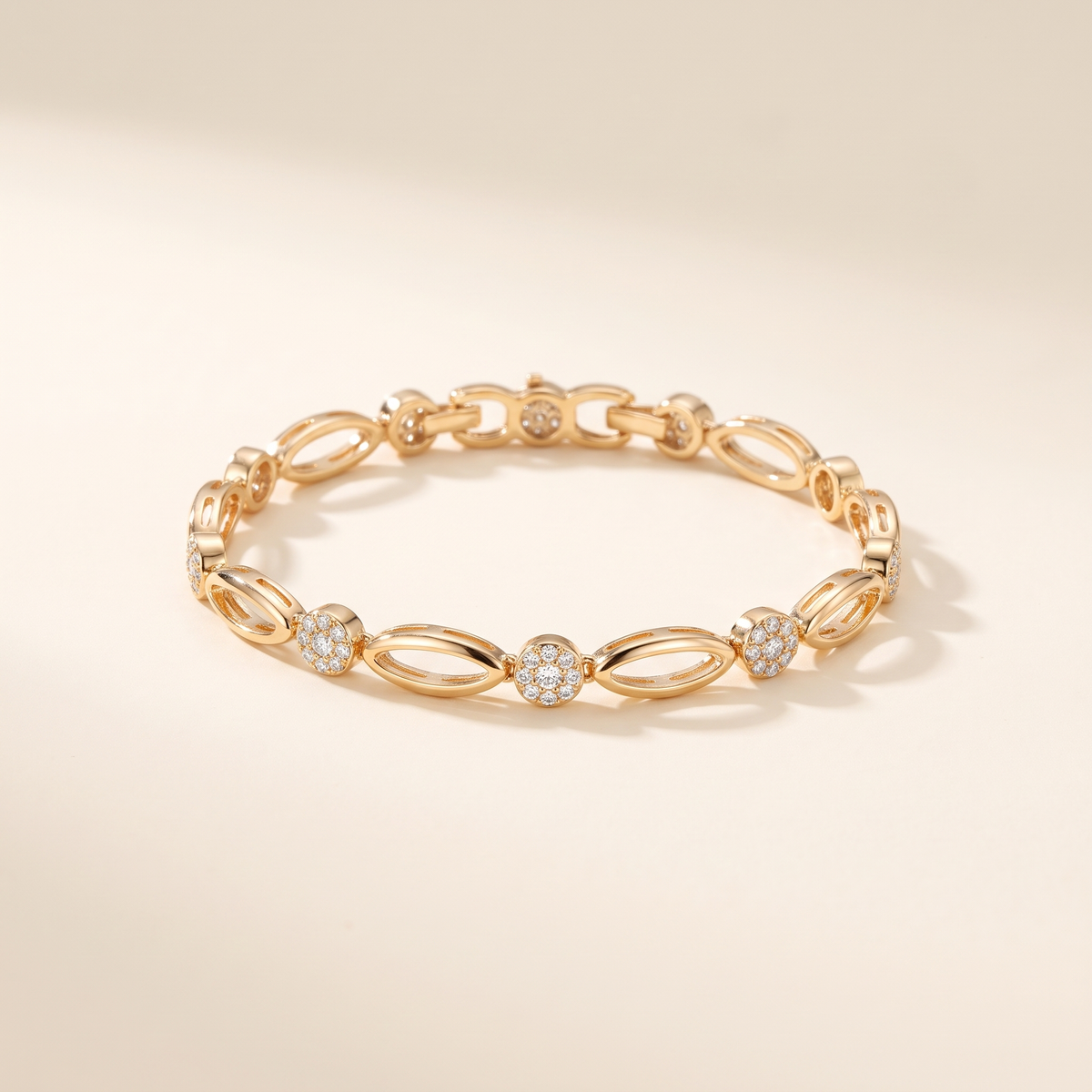 Elegant Gold Bracelet with Zircon – Albella Jewelry