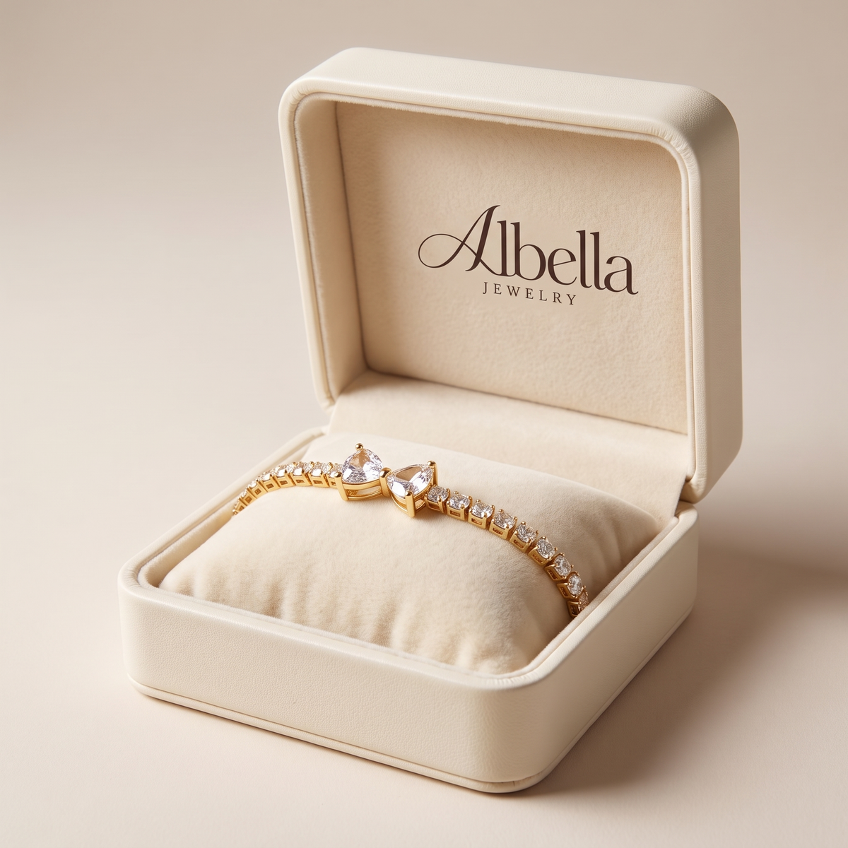 Sparkling Crystal Bow Tennis Bracelet in Albella Jewelry gift box