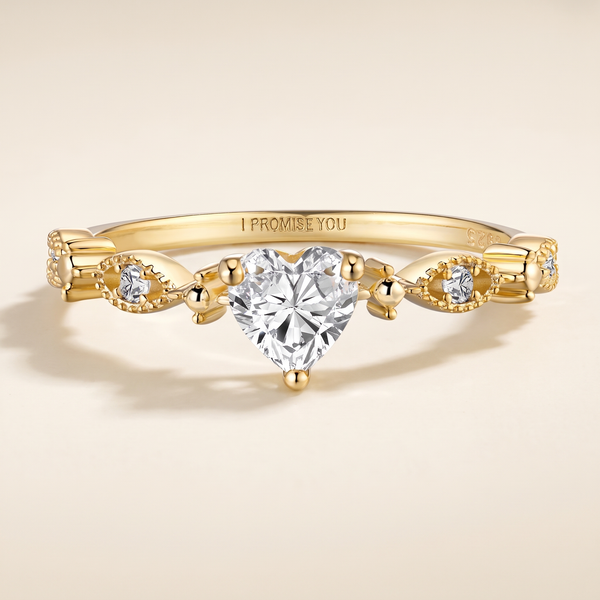 Gold Heart Crystal Promise Ring – Albella Jewelry