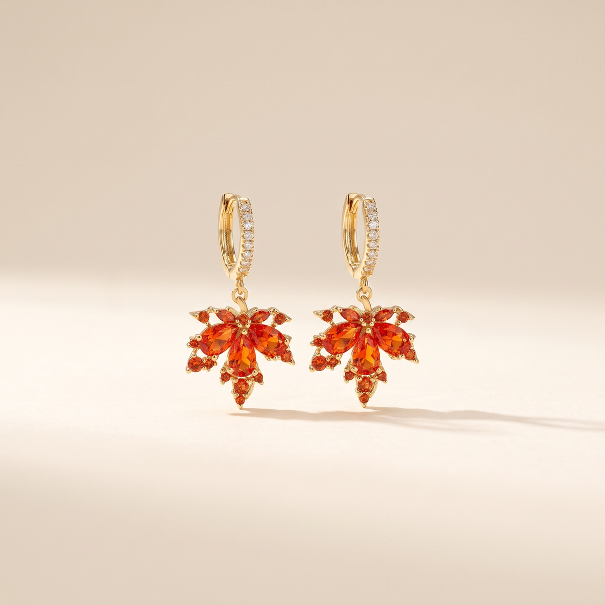 Dazzling Red Crystal Maple Earrings – Albella Jewelry