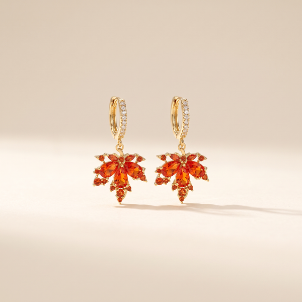 Dazzling Red Crystal Maple Earrings – Albella Jewelry
