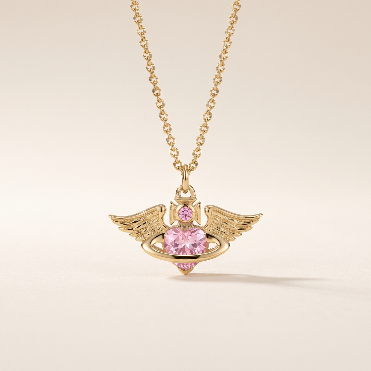 Winged Heart Crystal Orb Necklace – Albella Jewelry