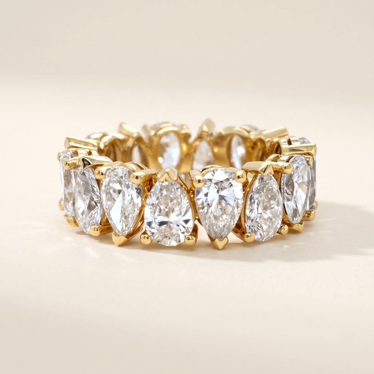 Gold Pear Crystal Eternity Ring – Albella Jewelry