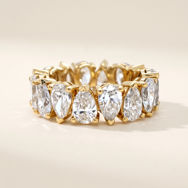 Gold Pear Crystal Eternity Ring – Albella Jewelry