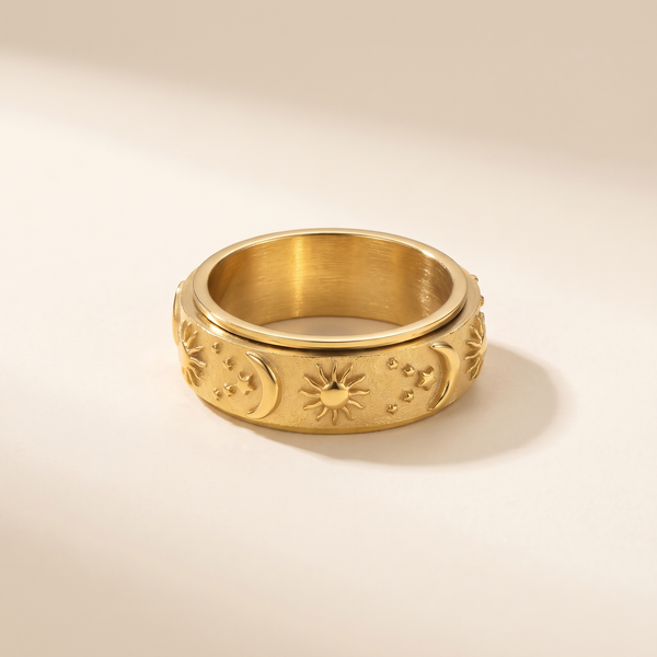 Sun Moon Star Fidget Spinner Band Ring – Albella Jewelry
