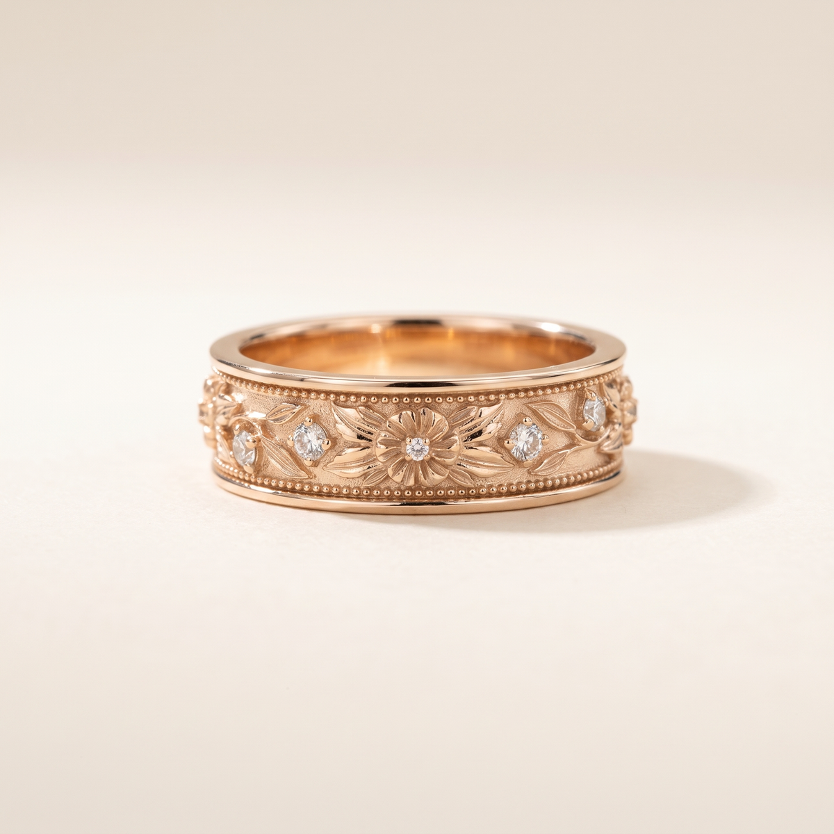 Radiant Rose Gold Floral Crystal Band – Albella Jewelry