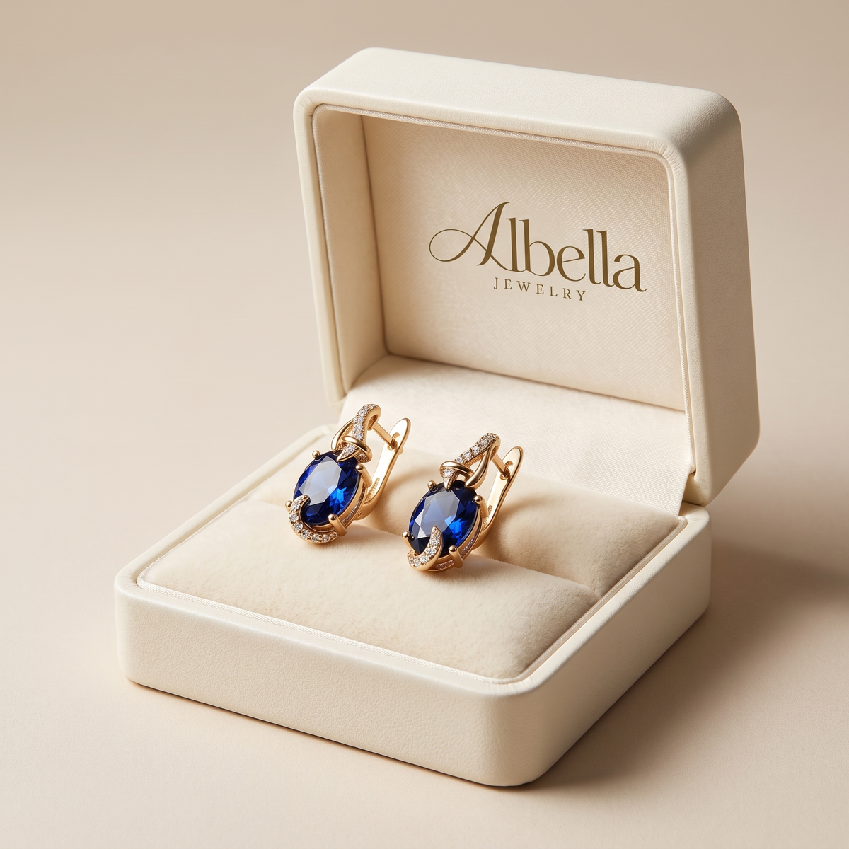 Royal Midnight Drop Earrings in Albella Jewelry gift box