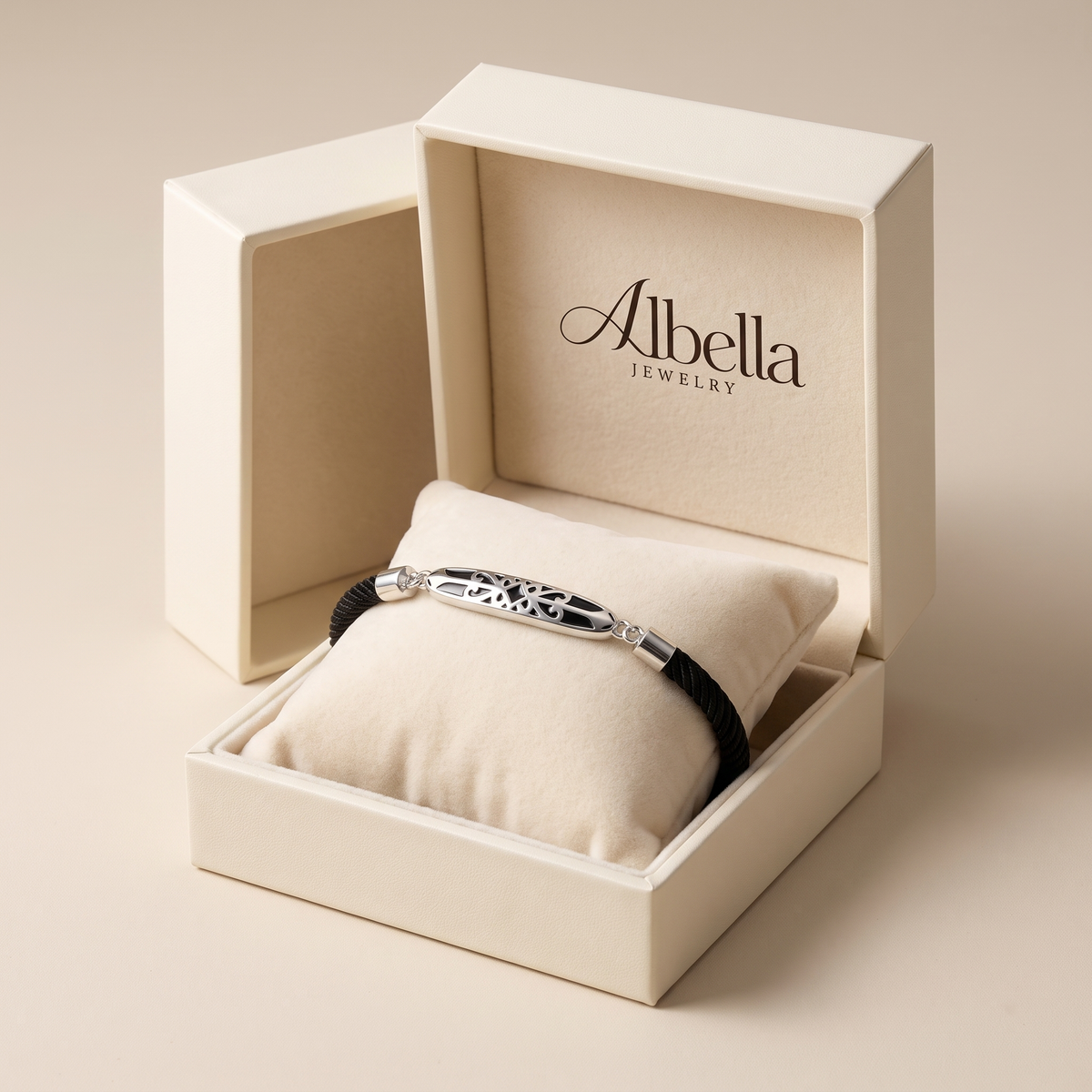 Knight Princess Couple Matching Rope Bracelet in Albella Jewelry gift box