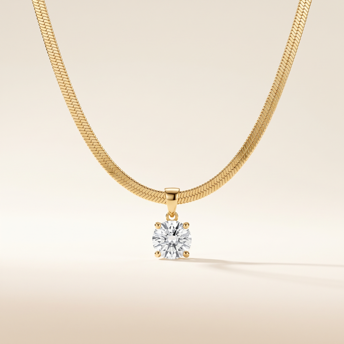 Elegant Rhinestone Pendant Gold Necklace – Albella Jewelry