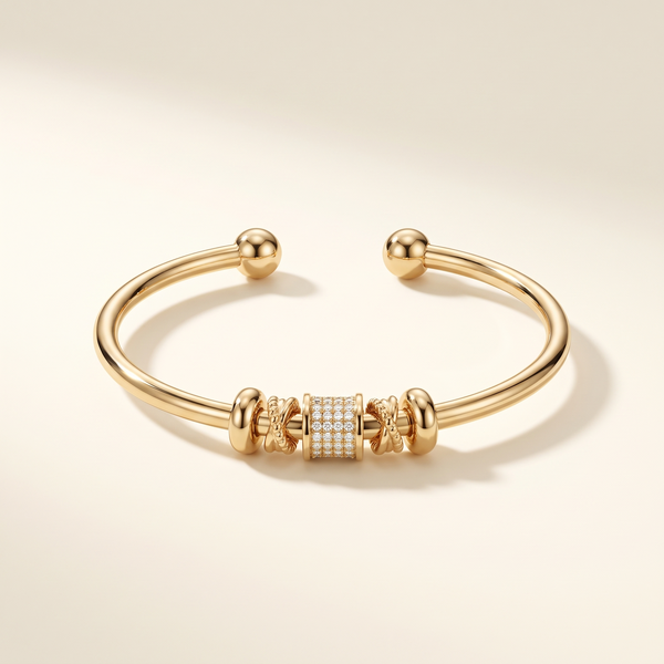 Adjustable bracelet with golden charms – Albella Jewelry