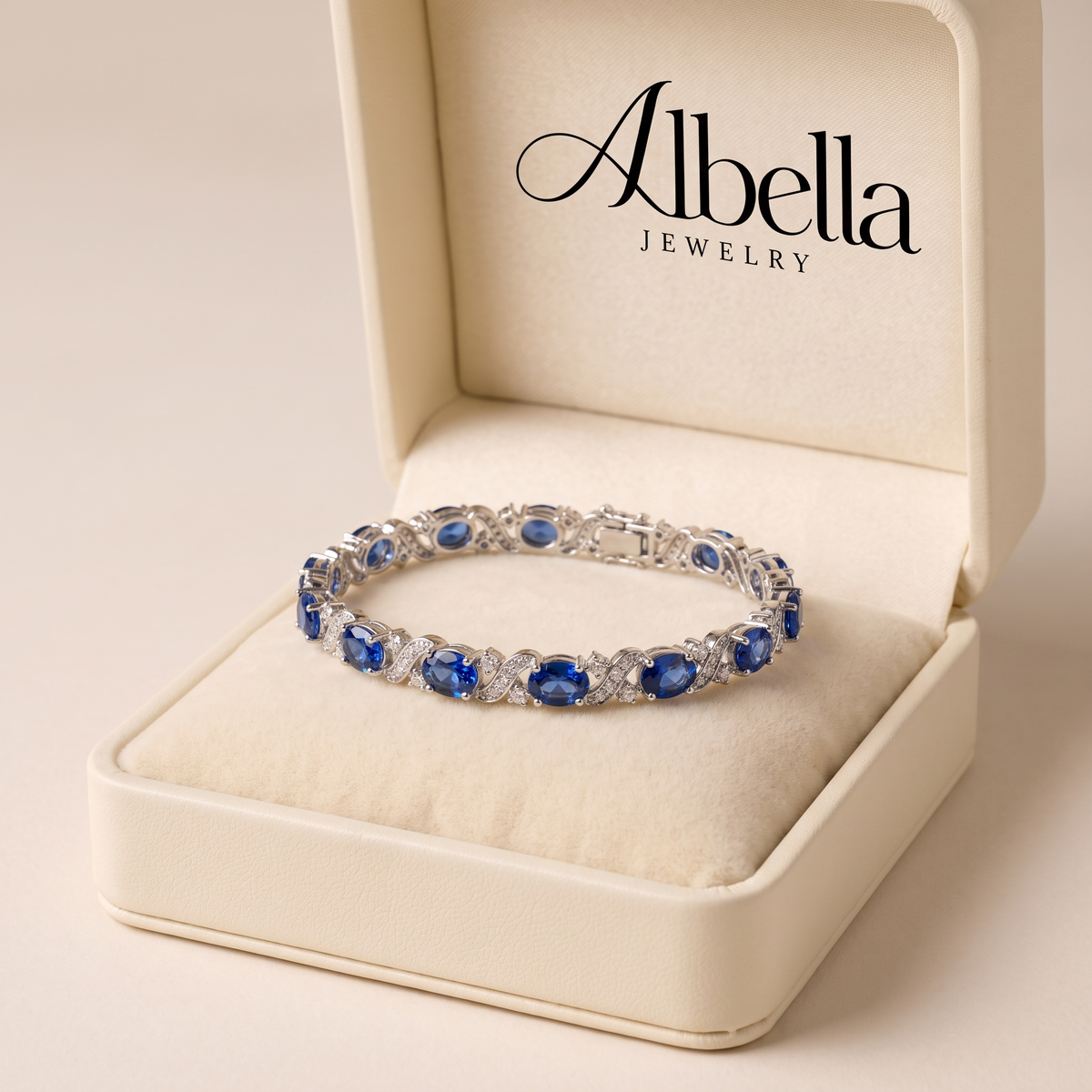 Giada Adjustable Sapphire Bracelet in Albella Jewelry gift box