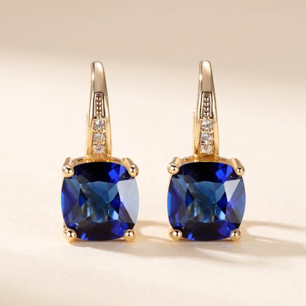 Mystic Sapphire Stone Hoop Earrings – Albella Jewelry