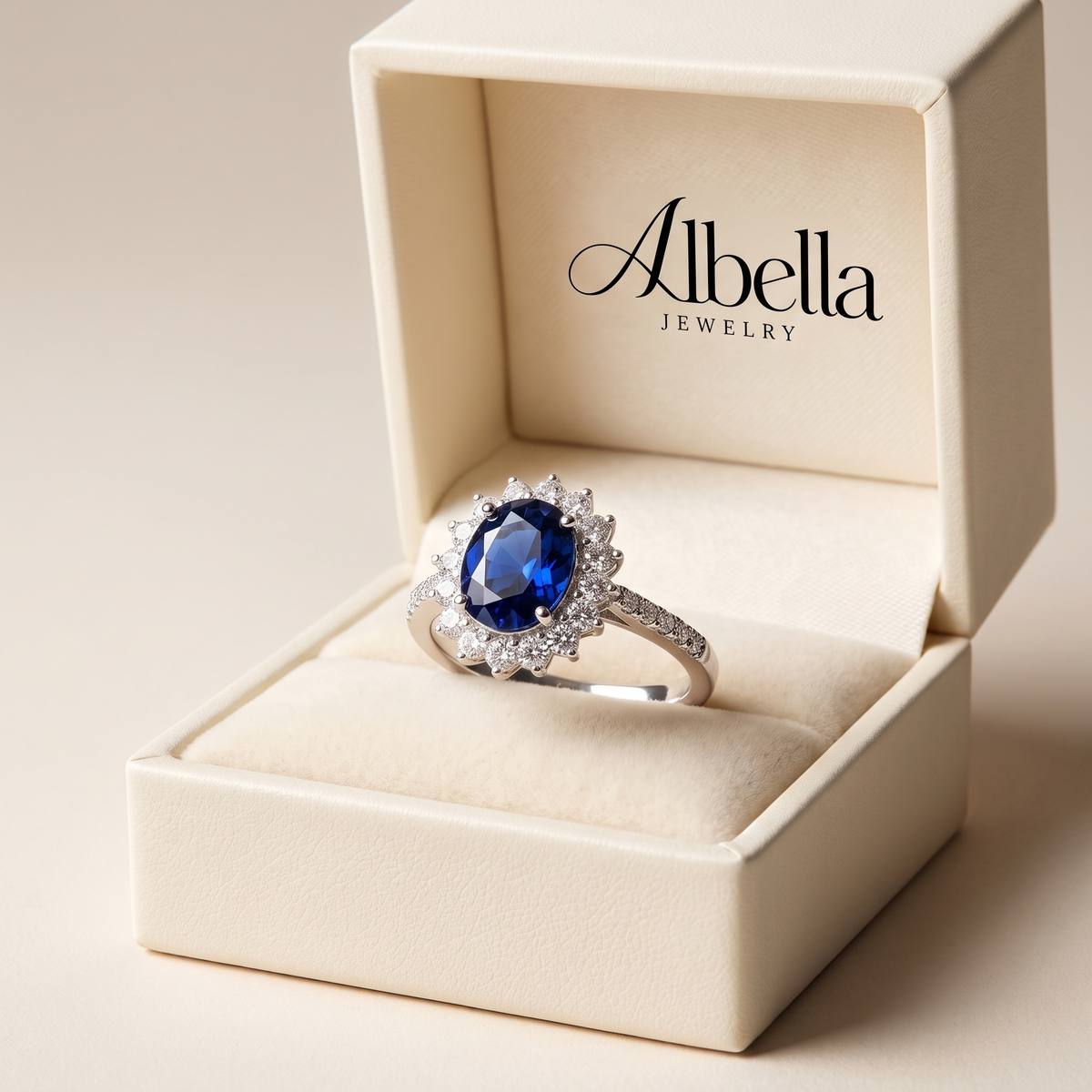 Vionne Sapphire Ring in Albella Jewelry gift box