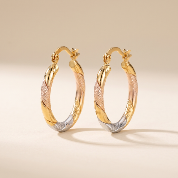 Vintage Round Hoop Silver and Rose Gold Earrings – Albella Jewelry