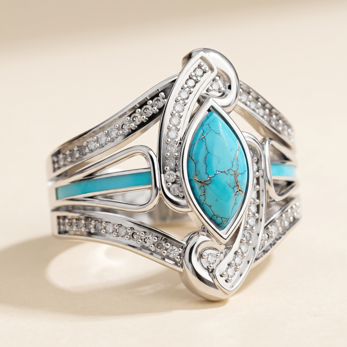 Turquoise Marquis Statement Ring – Albella Jewelry