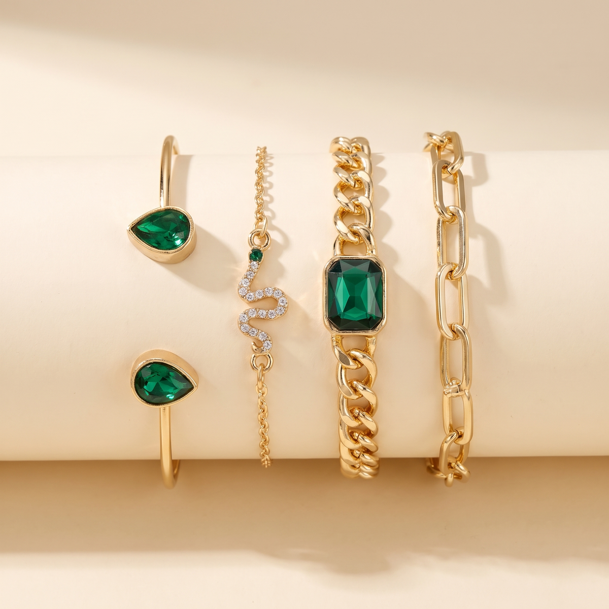 Bracelets with Green Crystals Pack – Albella Jewelry