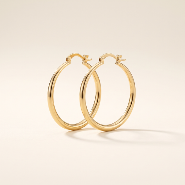 Large hoop earrings in gold – Albella Jewelry