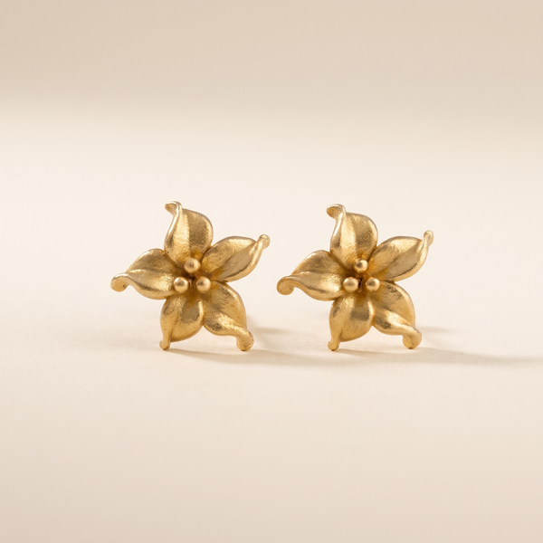 Whimsical Gold Lily Flower Studs – Albella Jewelry