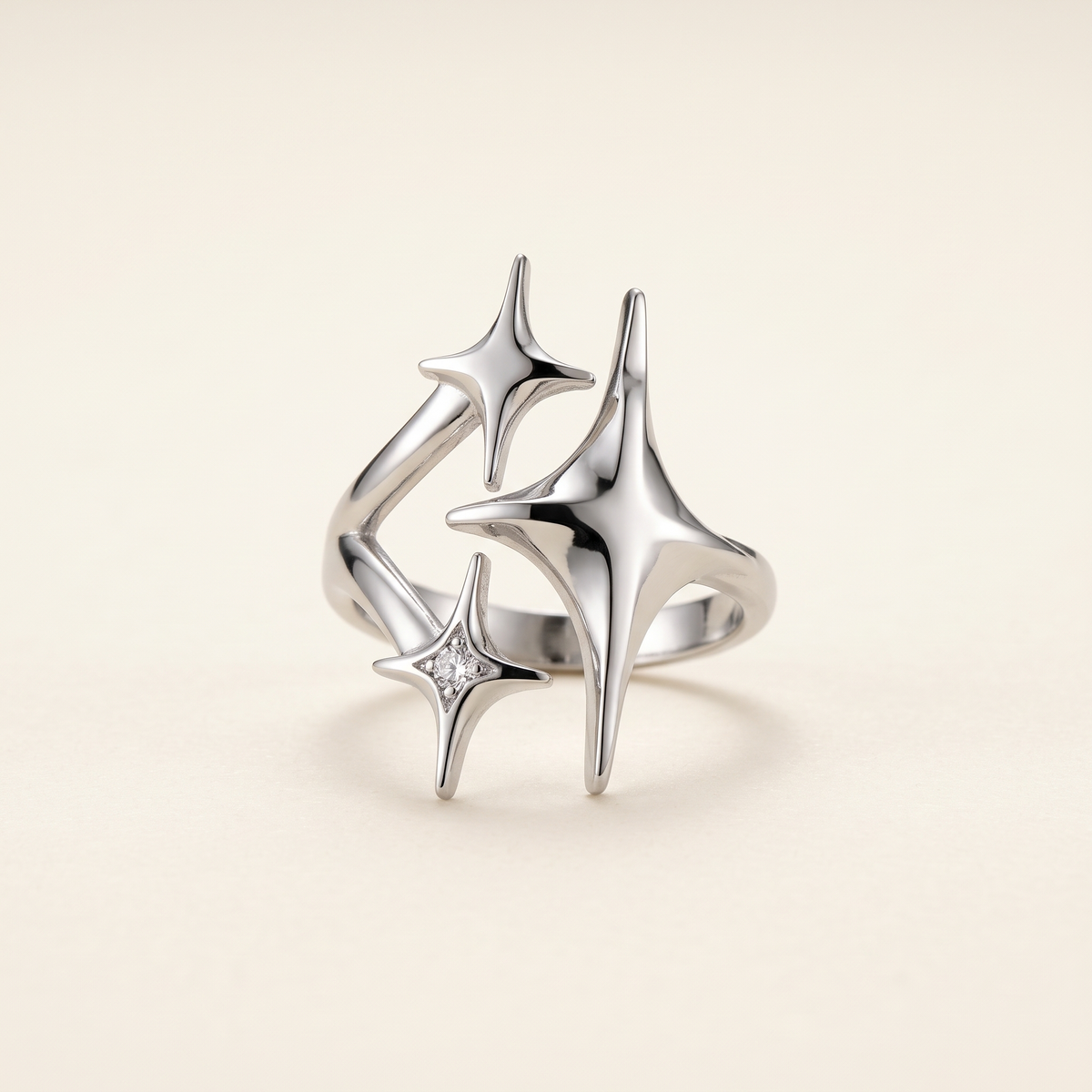 Edgy Silver Y2K Star Ring – Albella Jewelry