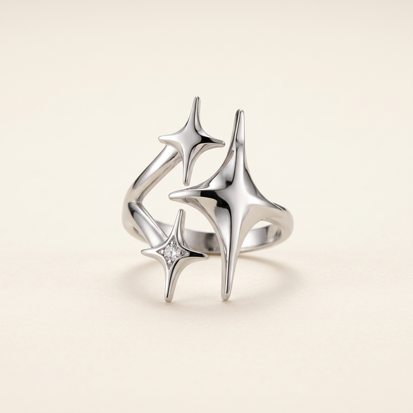 Edgy Silver Y2K Star Ring – Albella Jewelry