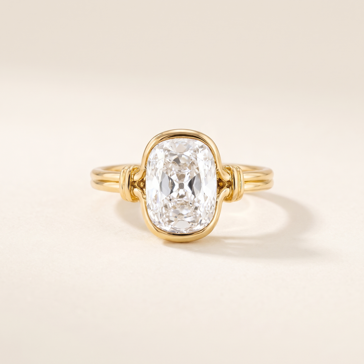 Luxe Gold Elongated Cushion Rope Ring – Albella Jewelry