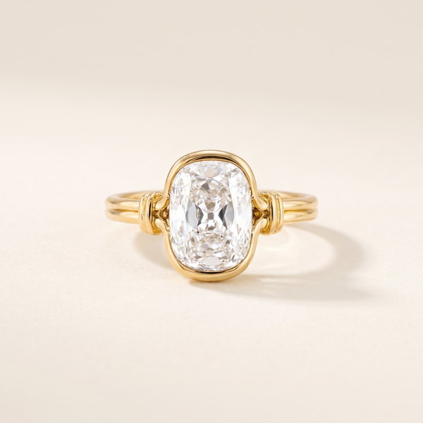 Luxe Gold Elongated Cushion Rope Ring – Albella Jewelry
